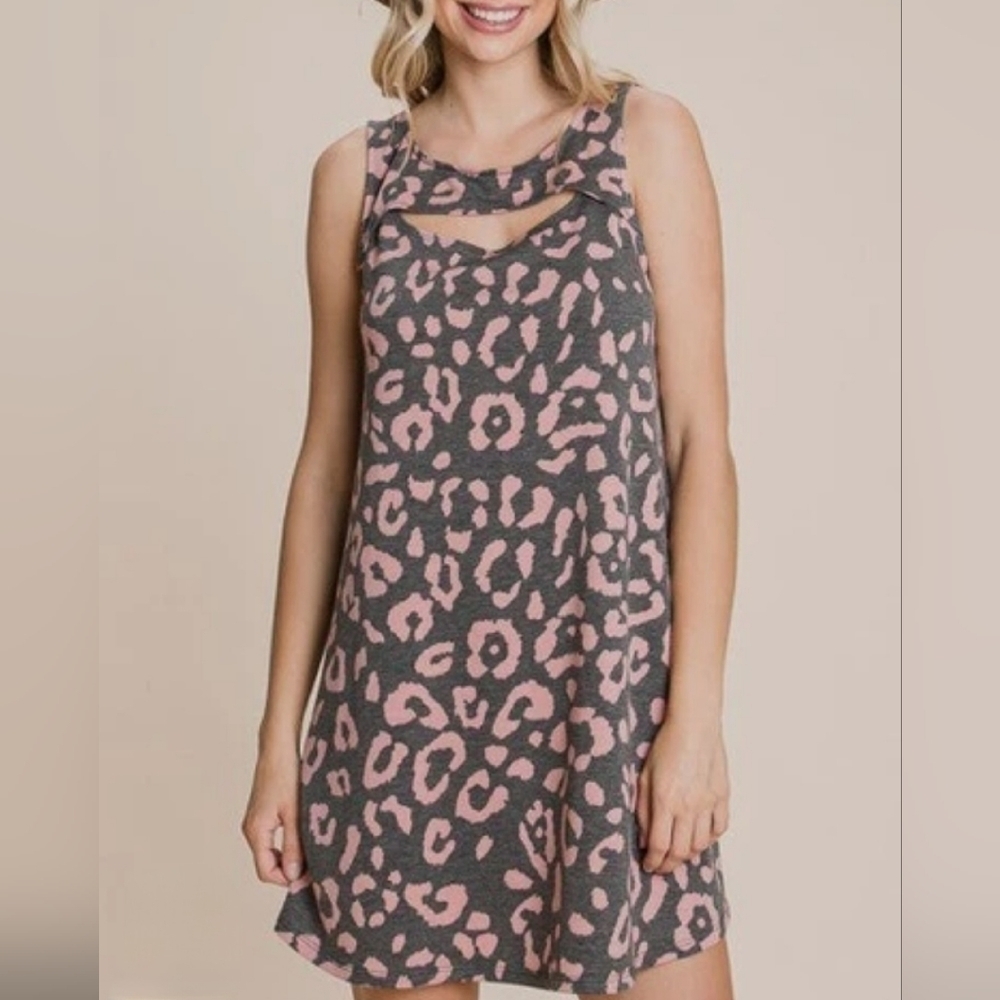 Emerald Animal Print Sleeveless Tunic Dress Small - New Without Tags